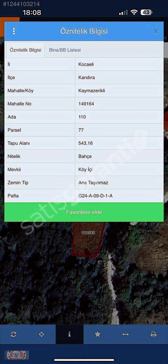 KAYMAZERİKLİ KÖYÜNDE, 543m2 %40 KONUT İMARLI SAKLI BAHÇE