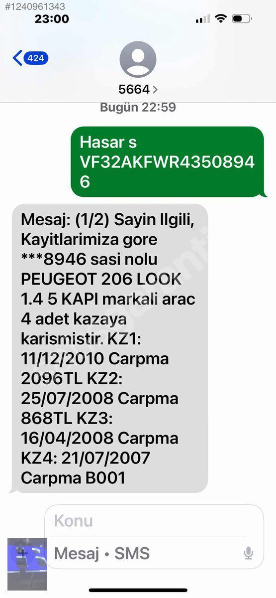 HB AUTO 2004 pejo 206 OTOMATİK 172 KM ORJİNAL