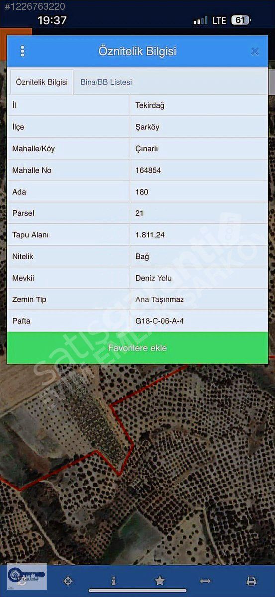 EVİM Emlaktan deniz yakın 75 ağaç bakımlı zeytinlık
