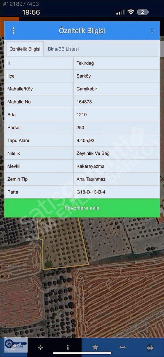 EVİM EMLAKTAN kadastro yoluna cepli deniz manzaralı zeytinlik