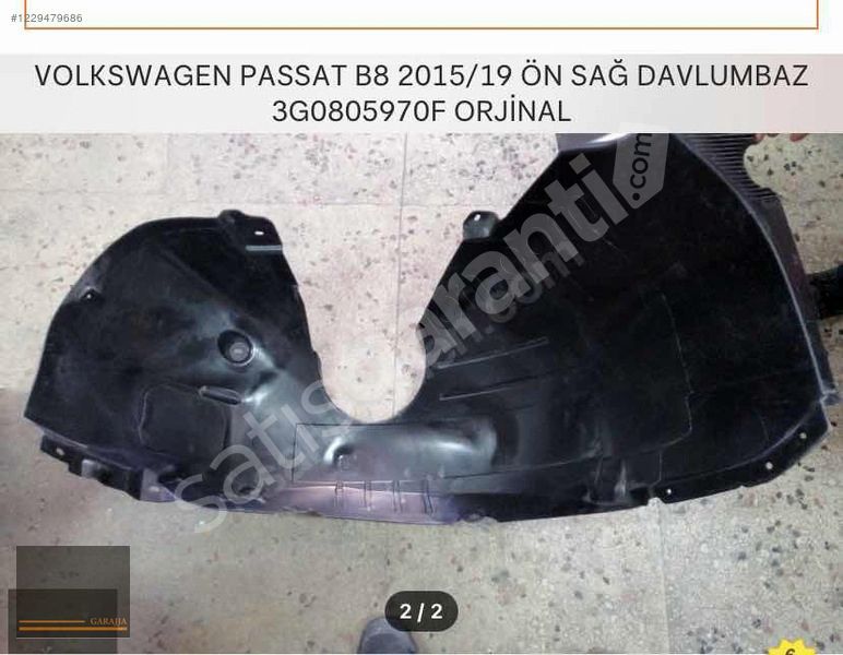 VOLKSWAGEN PASSAT B8 2015/19 ÖN SAĞ ÇAMURLUK DAVLUMBAZ SIFIR