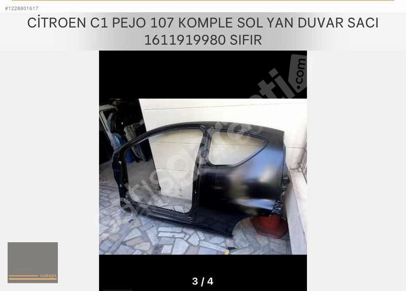 CİTROEN C1 PEJO 107 SOL YAN DUVAR SACI KOMPLE SIFIR ORİJİNAL