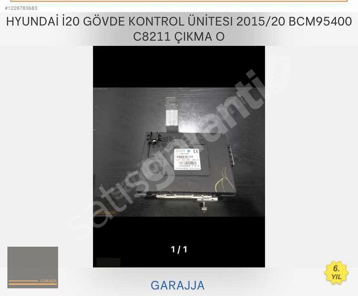 HYUNDAİ İ20 2015/20 GÖVDE KONTROL ÜNİTESİ ORİJİNAL ÇIKMA