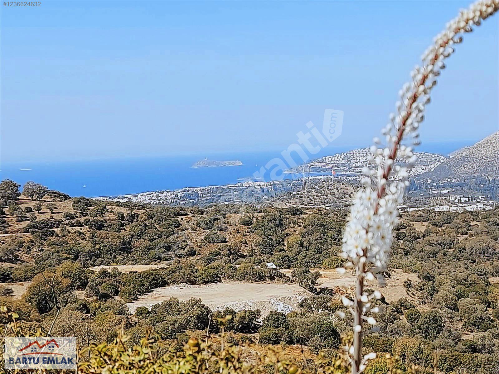Bodrum Turgutreis merkeze yakın Deniz manzarlı yola cepheli arsa
