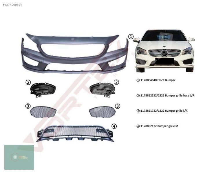 MERCEDES W117 ÖN TAMPON DÖNÜŞÜM SET A1178804840 KOMPLE