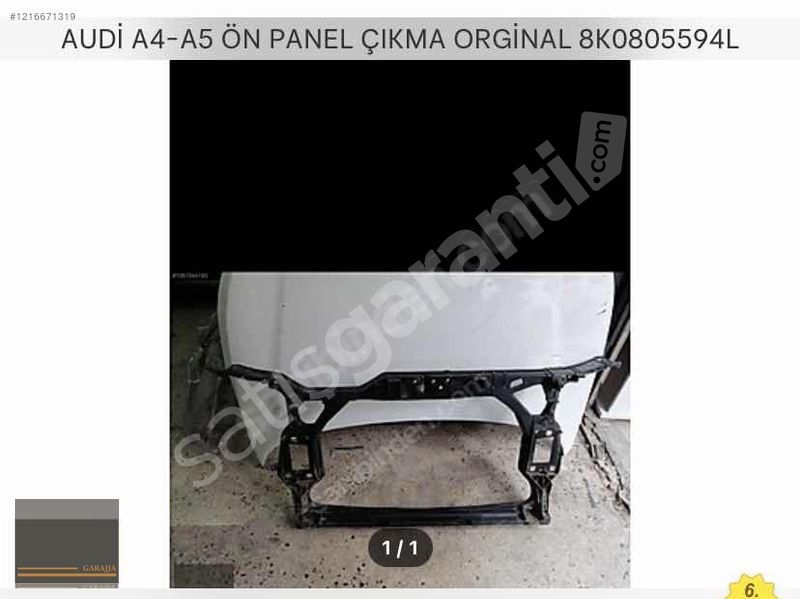 AUDİ A4 2008/15 UYUMLU A5 2008/12 UYUMLU ÖN PANEL ORİJİNAL ÇIKMA