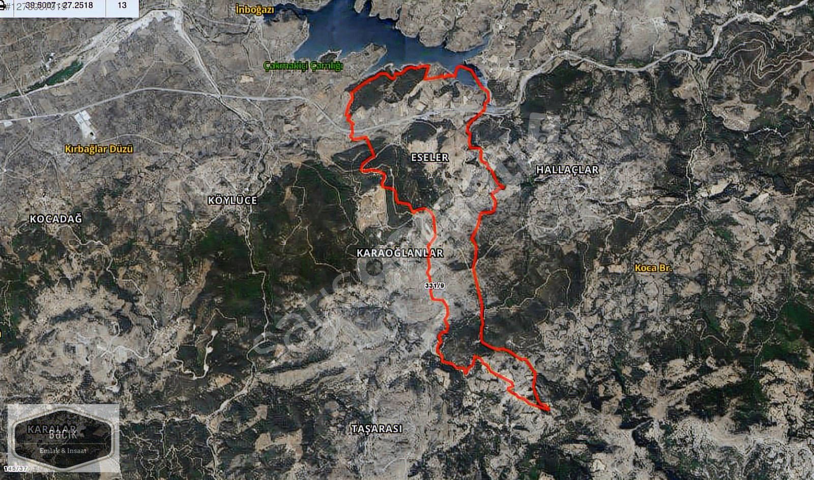 BALIKESİR HAVRAN ESELER 6,260 m² SATILIK ANA YOL ÜZERİ TARLA