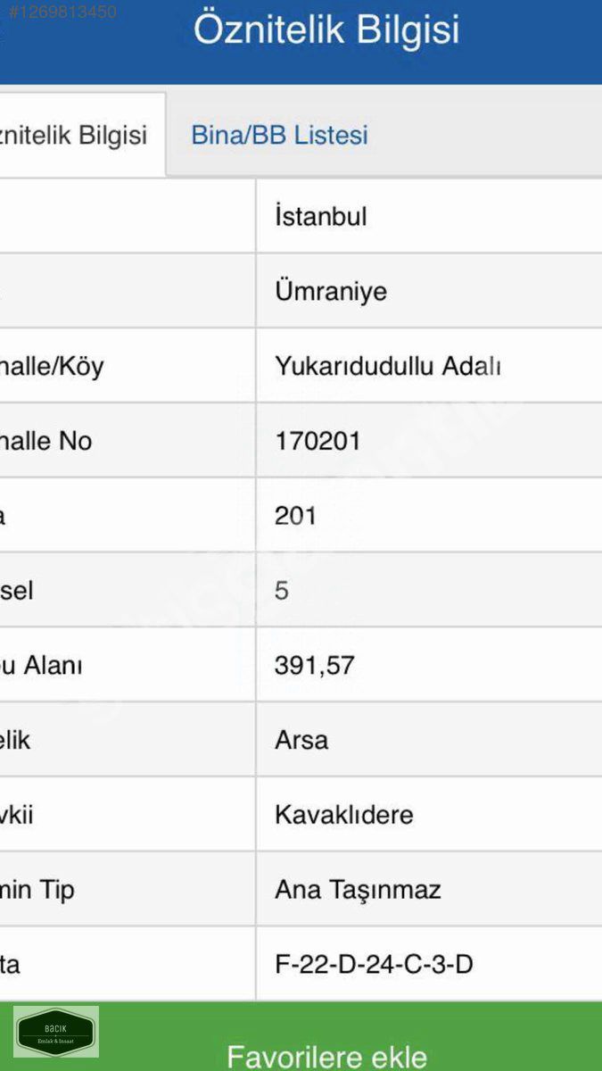 205 METRE KARE KALEM SOKAKTA KUPON ARSA