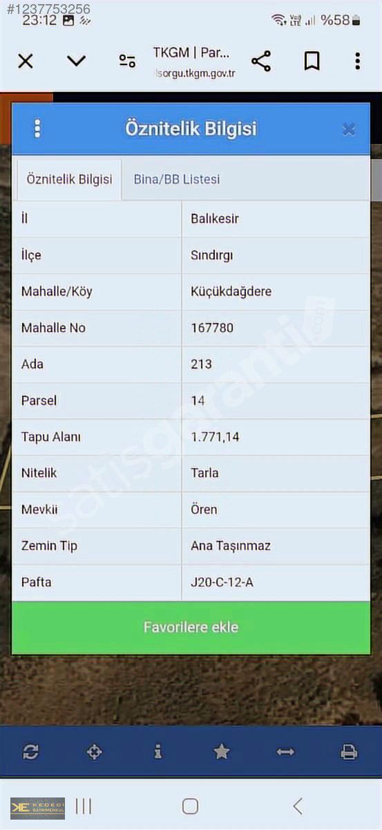 Erol Keçeci den Yatırımlık 1.772m2 Arsa