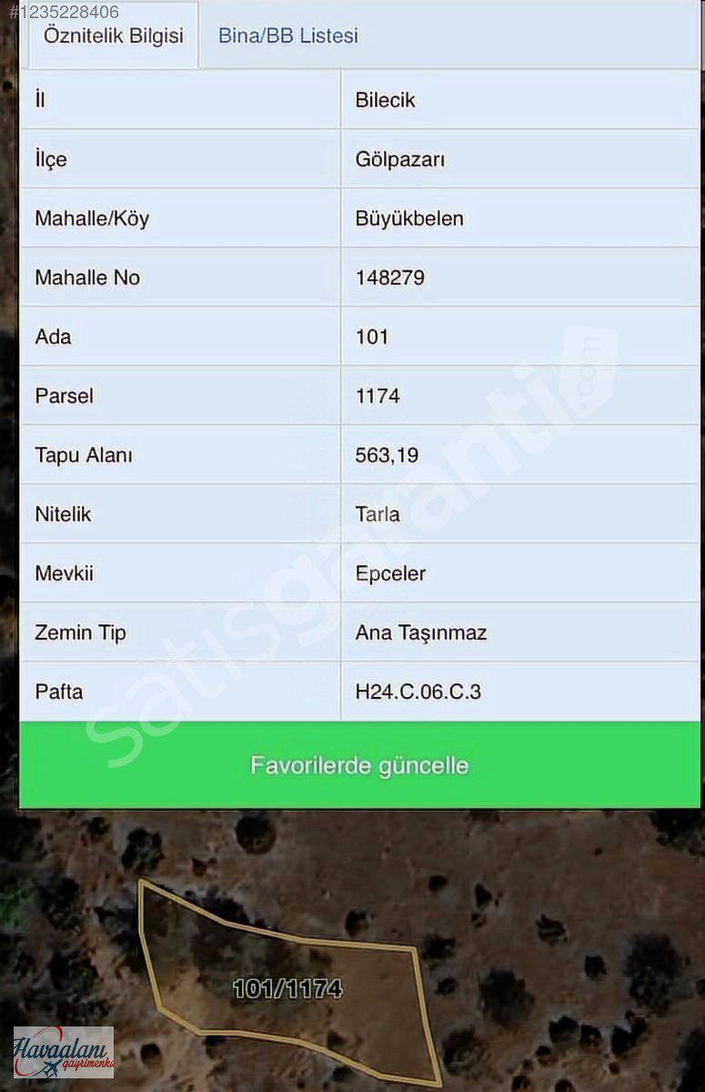 Bilecigin En uygun arazileri bizde son fiyat