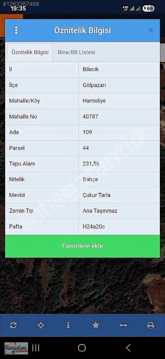Bilecik Gölpazarı Hamidiye köyü satılık bahçe