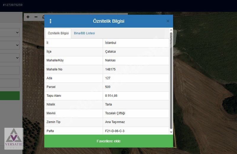 ÇATALCA NAKKAŞ BÖLGESİNDE 9.000 m2 SATILIK ARSA