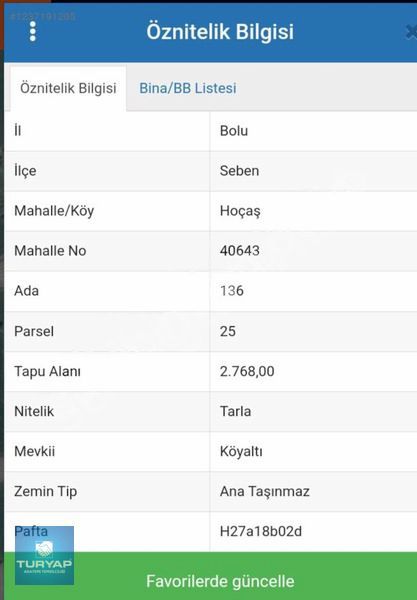 SEBENDE KÖYÜN İÇİNDE 2768 m2 SATILIK ARAZİ