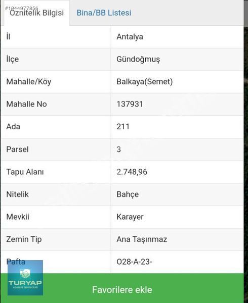 ANTALYA GÜNDOĞMUŞ BALKAYA