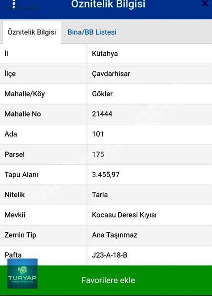 Kütahya Cavdarhisarda Satılık