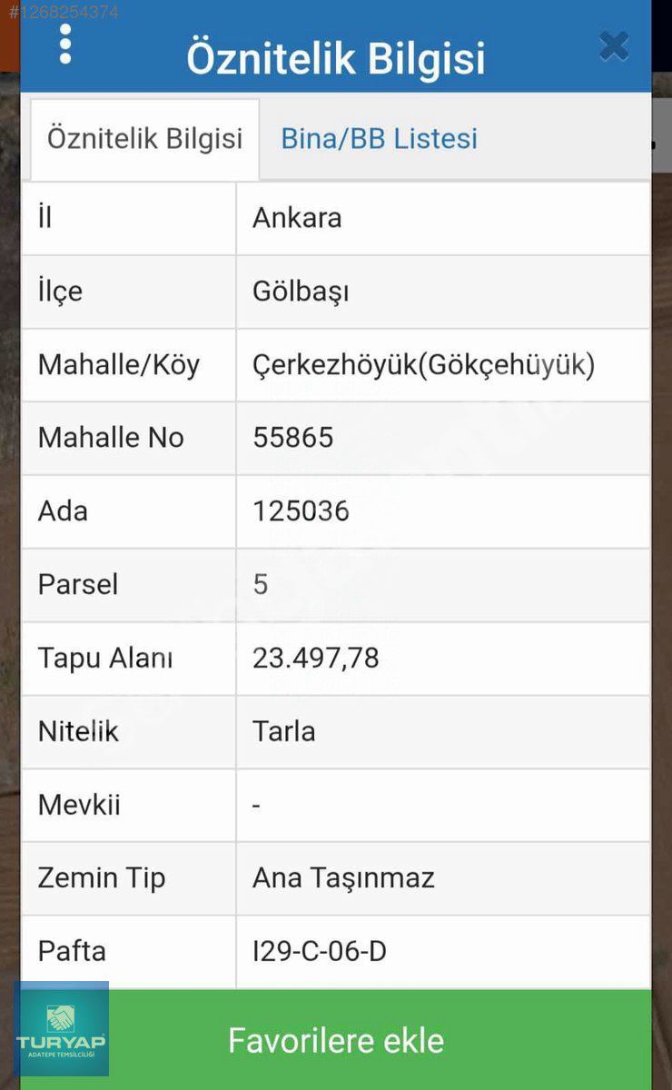 Ankara Gölbaşı Gökçehüyük Satılık Muhteşem Tarla