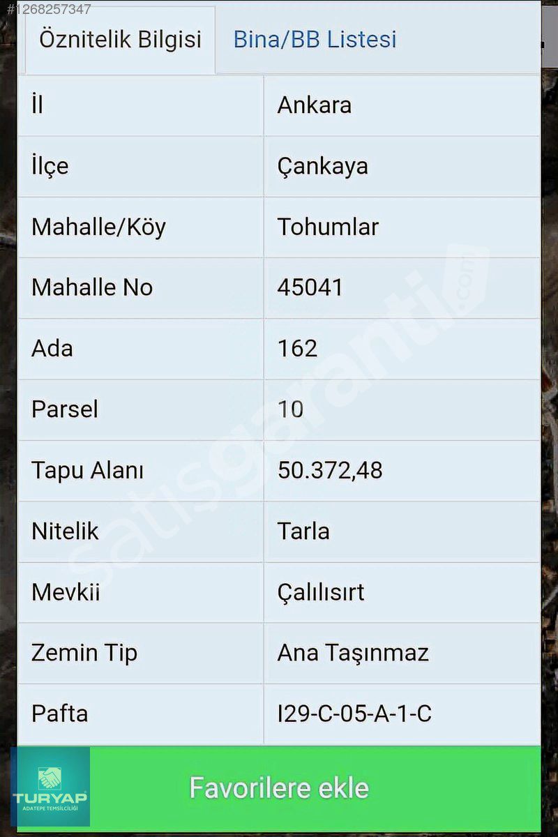 Ankara Çankaya Tohumlar Satılık Muhteşem Arsa
