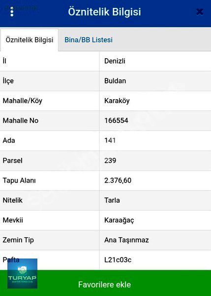 Denizli Buldan Karaköy Satılık Tarla