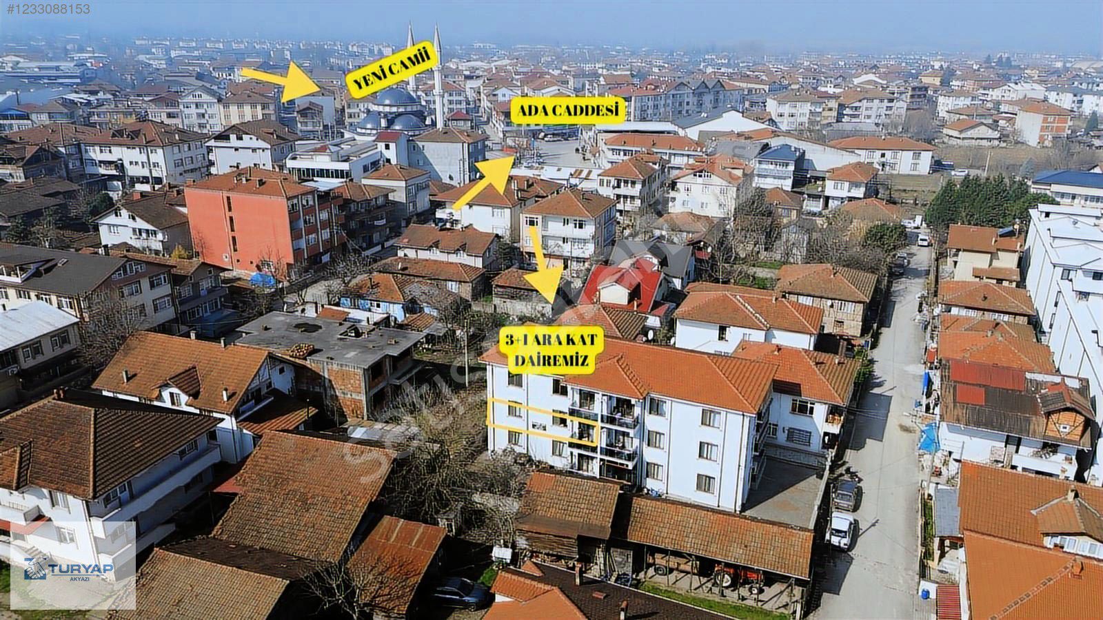 TURYAP AKYAZI'dan MERKEZDE SATILIK 3+1 DAİRE