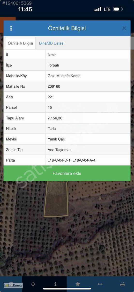 MÜHÜR EMLAK,TAN SATLIK Bahçe