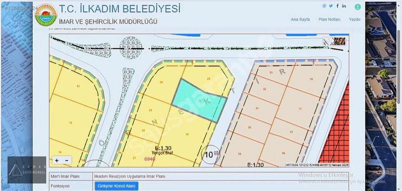 AKMAN/DERECİK'TE 6 KATA İMARLI/1.30 EMSAL/YATIRIMLIK ARSA