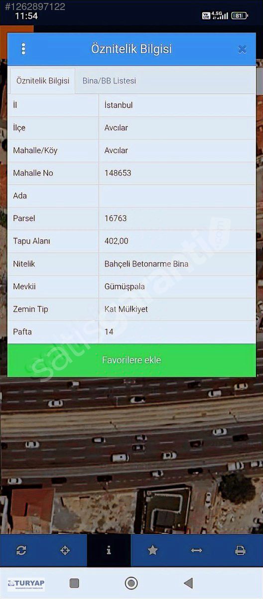 E5 YAN YOL ÜZERİNDE AVCILAR GÜMÜŞPALADA KONUT+TİCARİ 402M²