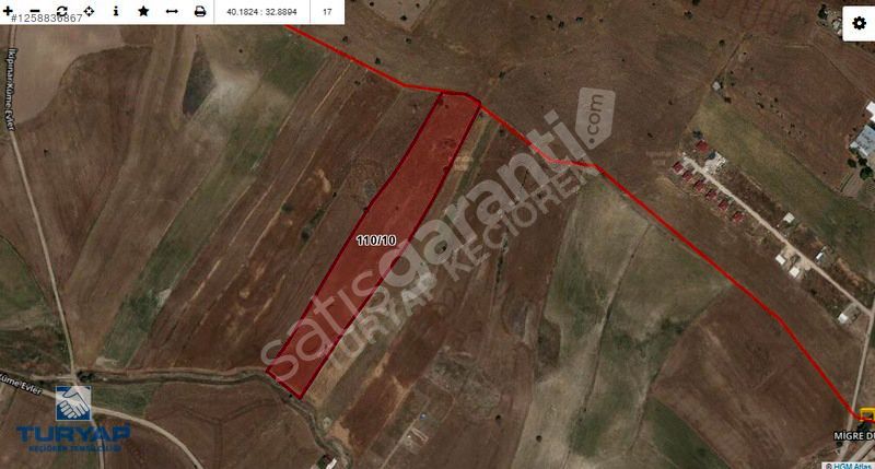 TURYAP'TAN ÇUBUK İKİPINAR MAH 16.706 M2 TEK TAPU TARLA