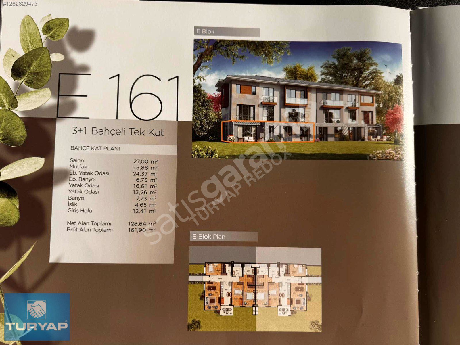 ASMALI BAHÇEŞEHİR 3+1 E TİPİ FLAT SATILIK BOŞ VİLLA TURYAP'TAN