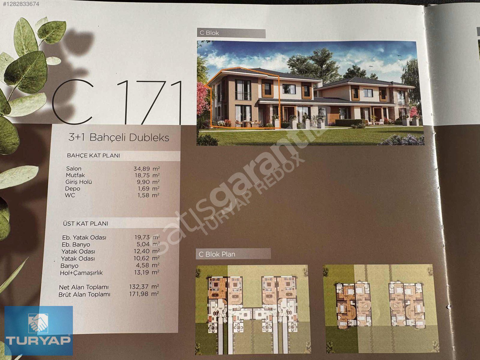 ASMALI BAHÇEŞEHİR C TİPİ 3+1 SATILIK BOŞ DUBLEKS TURYAP'TAN