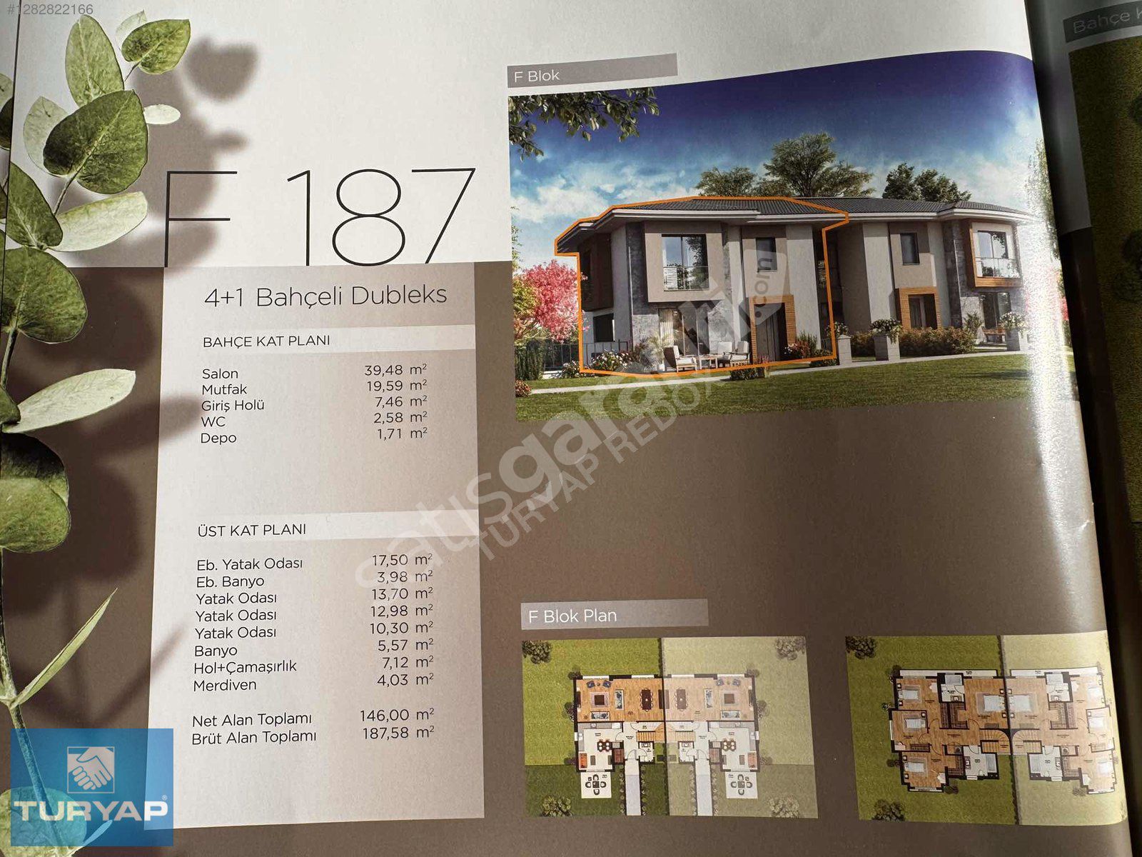 ASMALI BAHÇEŞEHİR F TİPİ 4+1 DUBLEKS BOŞ SATILIK VİLLA TURYAP'TN