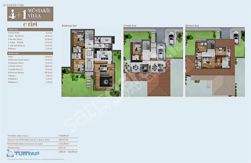 TURYAP VADİ OFİSİNDEN VADİ EVLERİ 1.ETAP KİRALIK MÜSTAKİL VİLLA