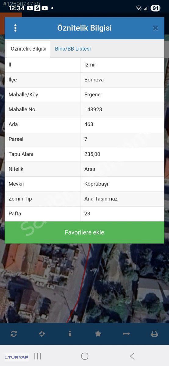 BORNOVA ERGENE MAH. KÖŞE PARSEL MÜSTAKİL - İMARLI SATILIK ARSA