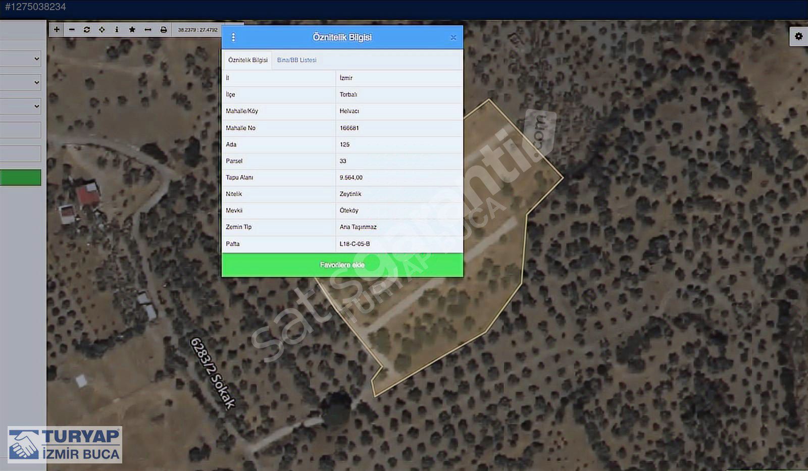 TURYAP BUCA'DAN TORBALI HELVACIDA SATILIK HİSSELİ TARLA