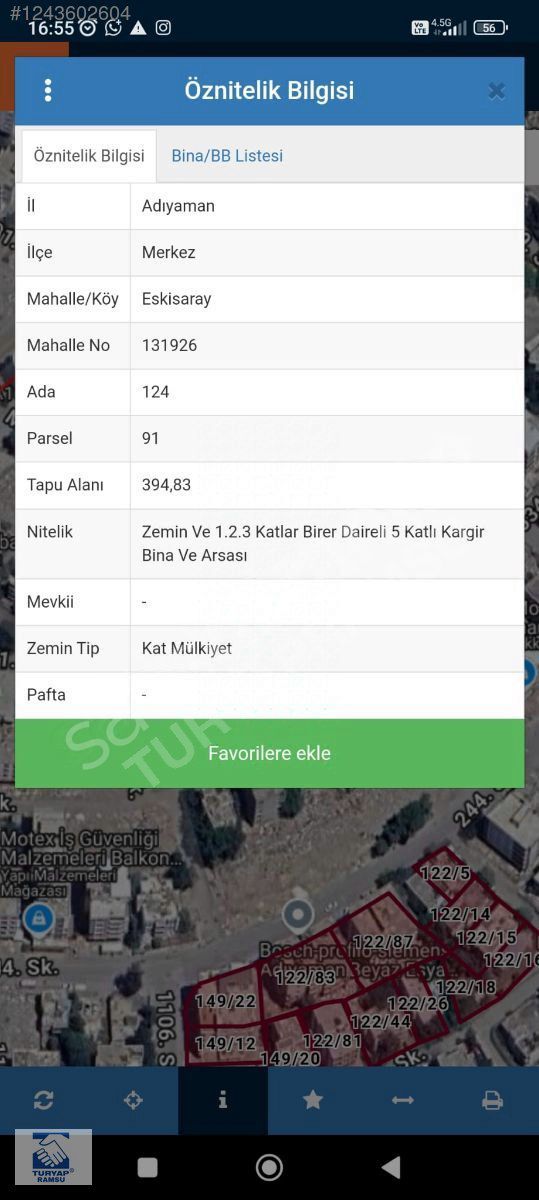 RAMSUDAN ESKİSARAY MAHALLESİNDE SATILIK ARSA HİSSESİ