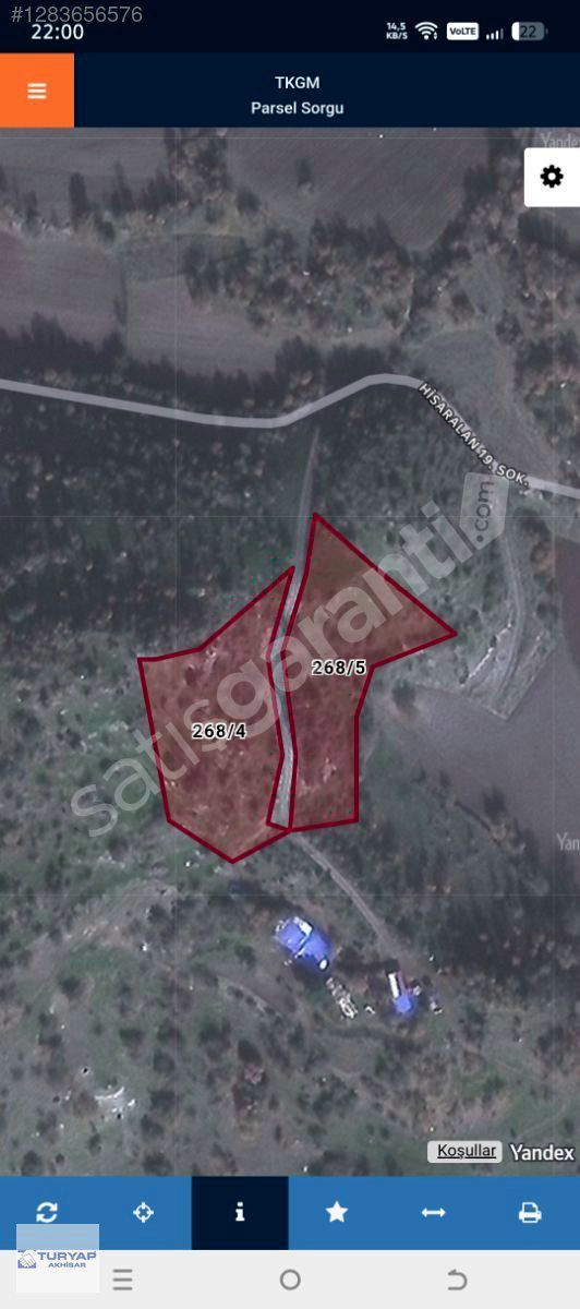 Hisaralan Kaplıcalar bölgesinde 4971m2 satılık tarlalar