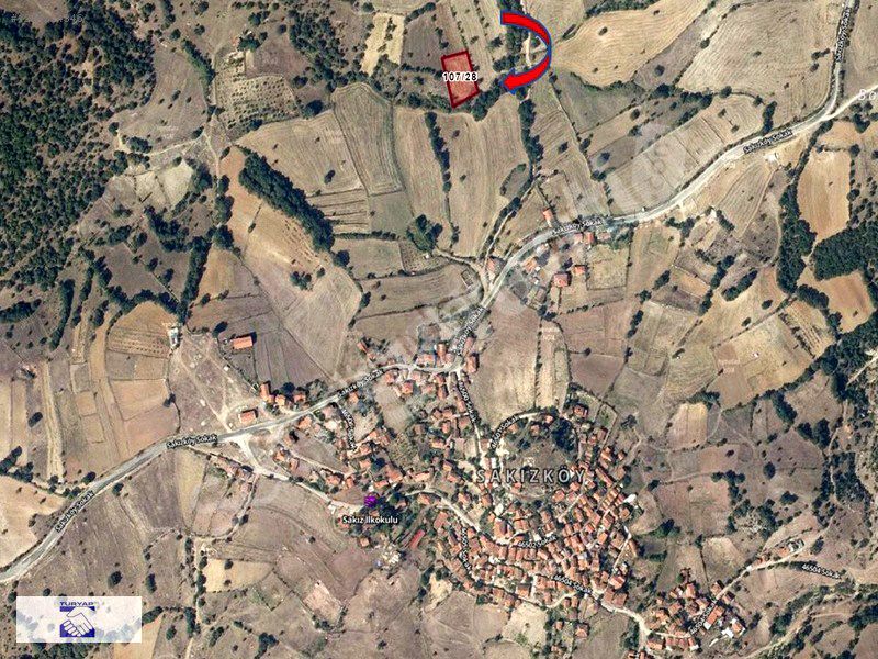 DURSUNBEY SAKIZ MH.İMAR SINIRINA 100 METRE,SATILIK 1.607M2 ARAZİ