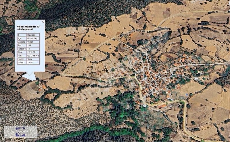 DURSUNBEY VELİLER MAH. 2.620 m2 MÜSTAKİL PARSEL SATILIK ARSA