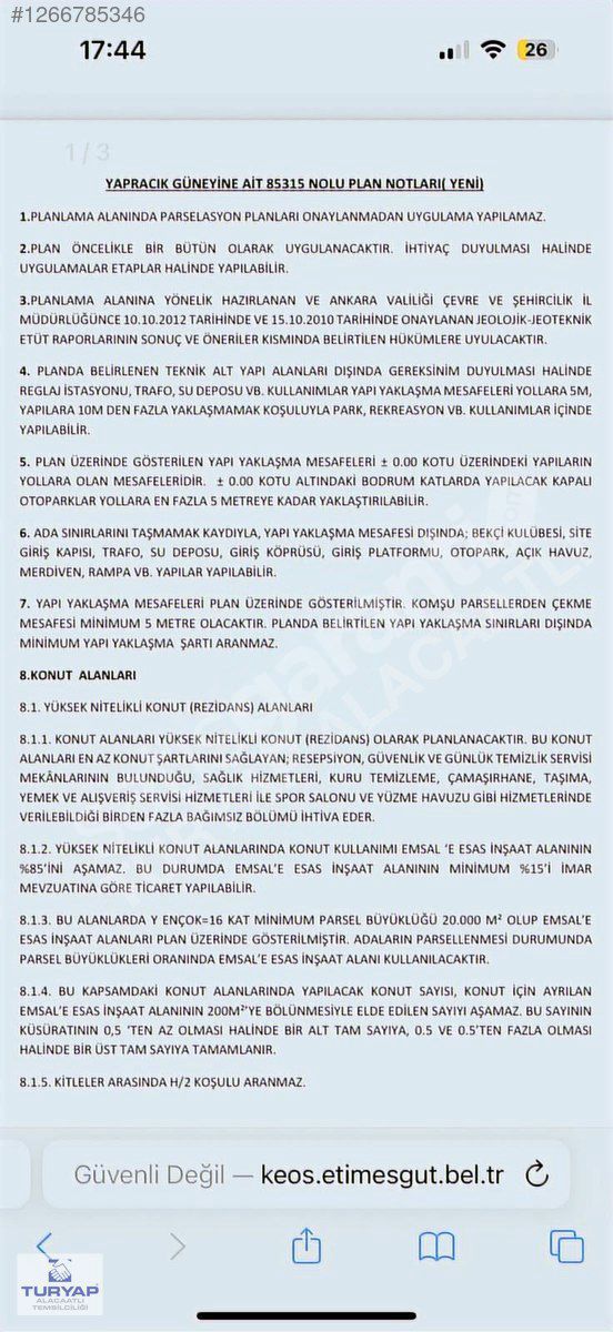 YAPRACIK GÜNEY(SOL) 3.30 EMSAL BULVAR CEPHE KÖK TAPU SATILIK