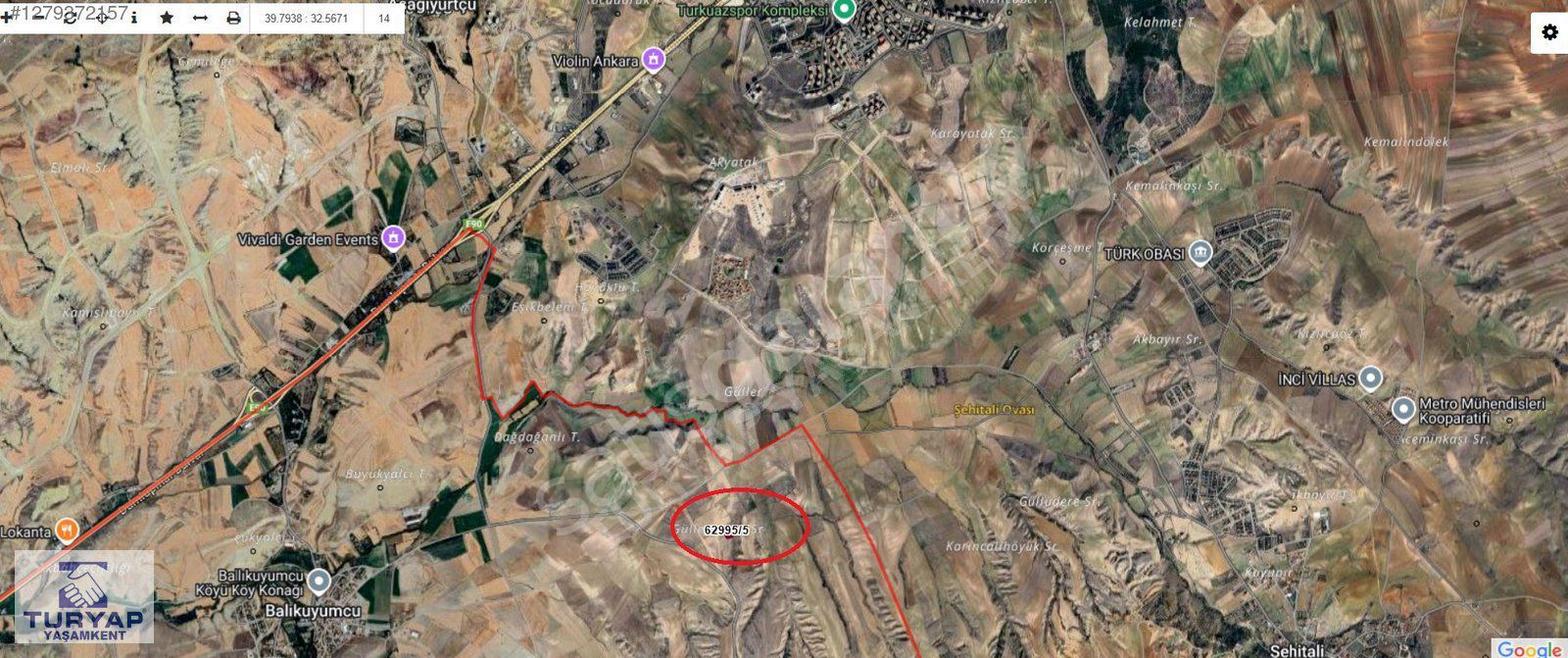 BALIKUYUMCU GOLFKENT ve GÜLYURT SİTESİ YAKINI KÖK TAPU HİSSE