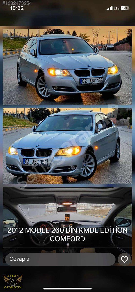 2012 MODEL BMW 320d EDİTİON COMFORT ORJİNAL 260.000KM