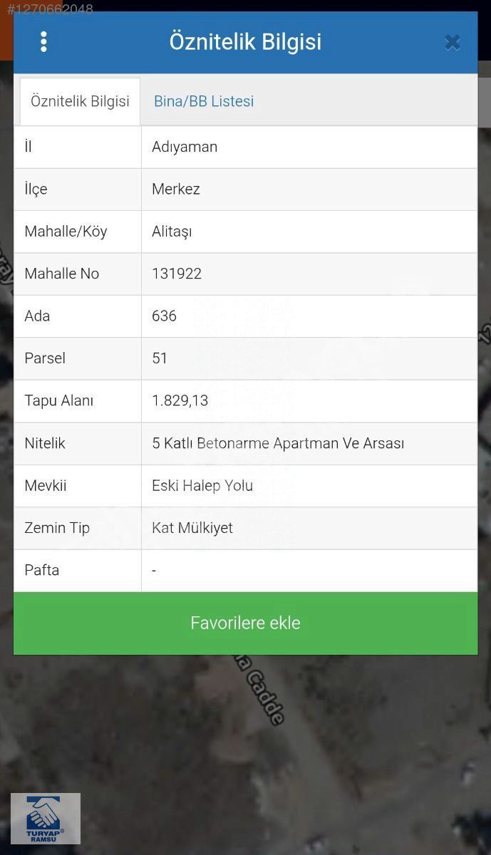 RAMSUDAN ALİTAŞIN DA SATILIK ARSA HİSSE