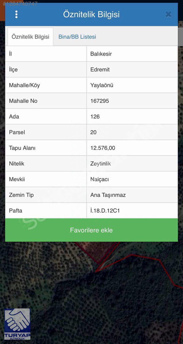 EDREMİT YAYLAÖNÜ KÖYÜNE 600M 27.200m2 SATILIK ZEYTİNLİK