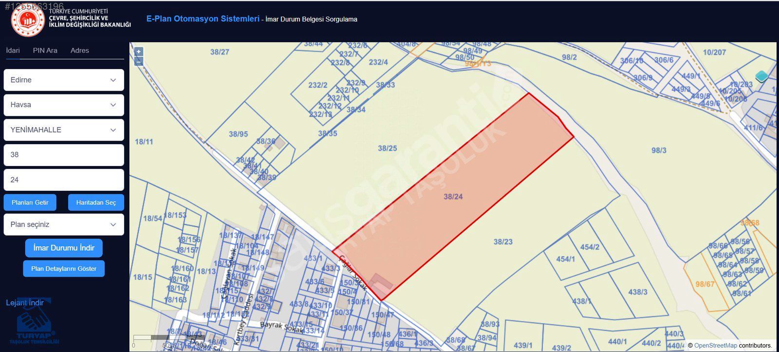 HAVSA İLÇE MERKZİ İMAR PLANNDA UYGUN FİYATA SATILIK FIRSAT ARSA