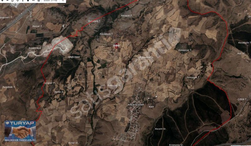 TURYAP'TAN KARESİ İLÇESİ KALAYCILAR KÖYÜNDE SATILIK TARLA