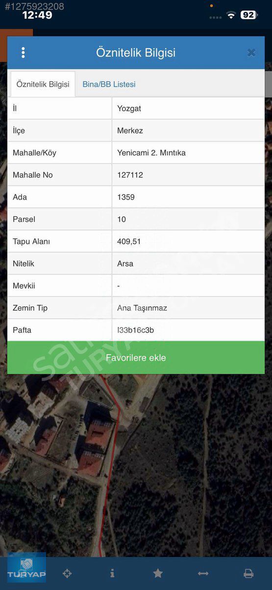 TURYAP EMLAKTAN VİLLA YAPIMINA UYGUN SATILIK ARSA