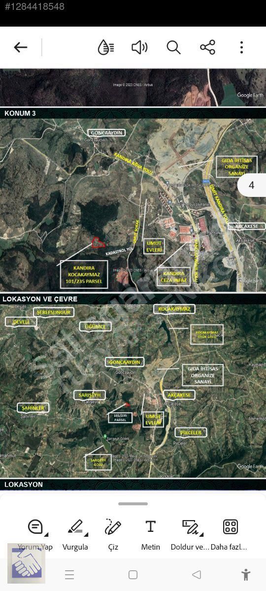 Kandıra kocakaymas'da SATILIK.18525.M2.tarla
