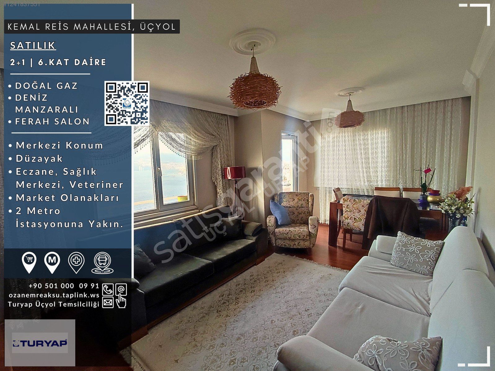 TURYAP | 2+1, DOĞAL GAZLI, METROYA YAKIN, KEMAL REİS | ÜÇYOL