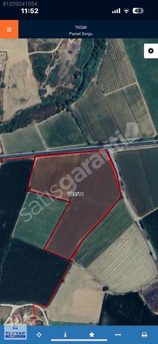 TURYAP'TAN TİRE YENİOBADA YOLA SIFIR TEK TAPU SATILIK TARLA