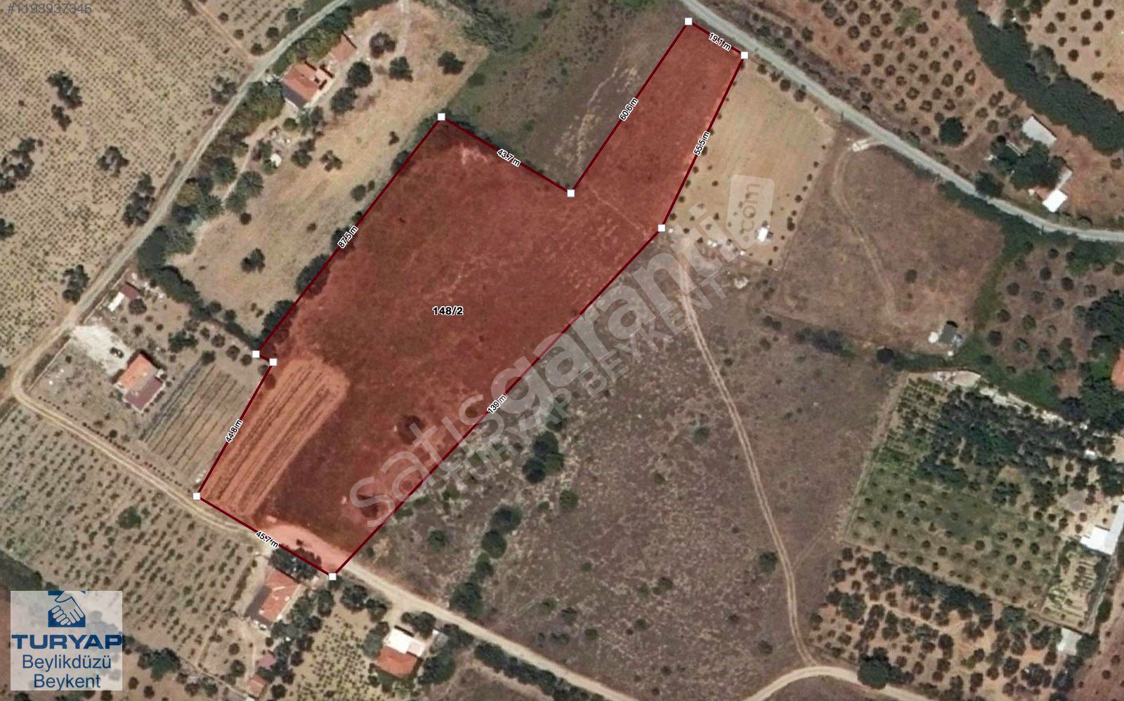 Turyap'tan Bozcaada'da 9465m2 Kadastral Yola Cepheli Kupon Arazi