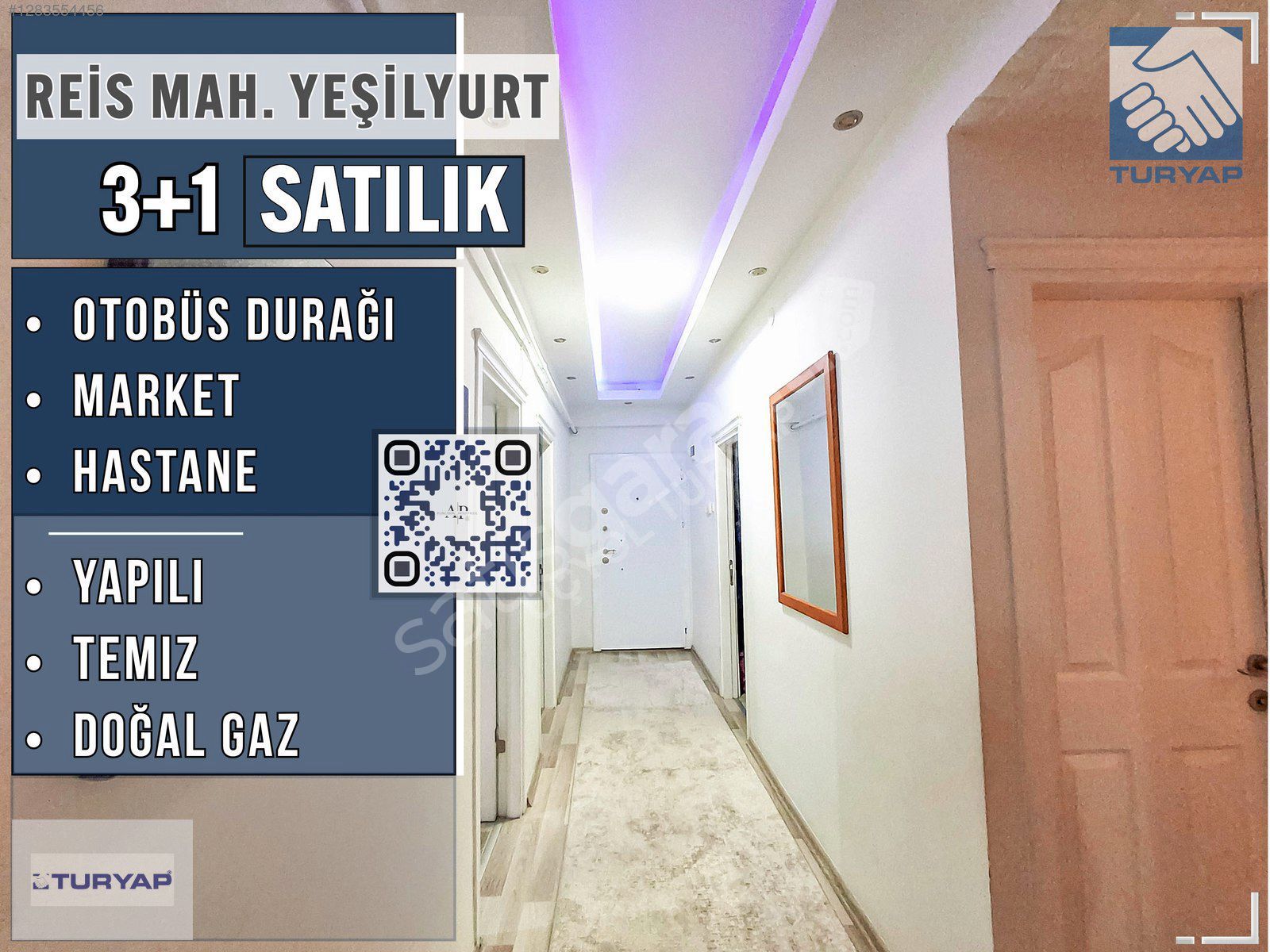 TURYAP | 3+1, DOĞAL GAZ , YAPILI, MERKEZİ KONUM